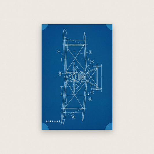 Biplane Blueprint Patent Art Print