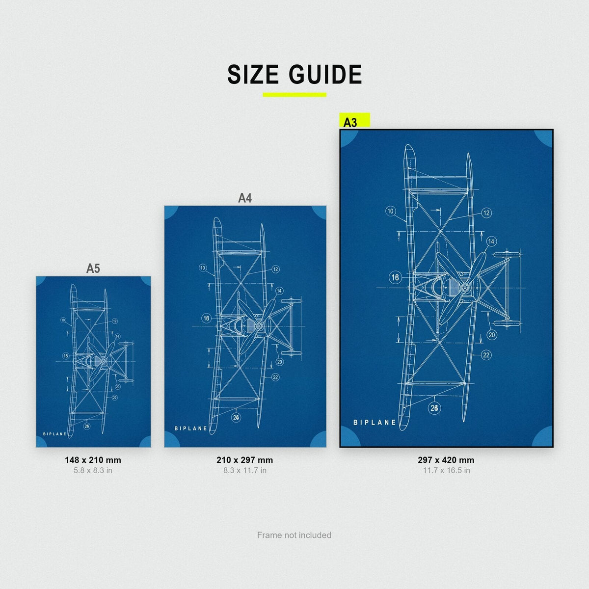 Biplane Blueprint Patent Art Print