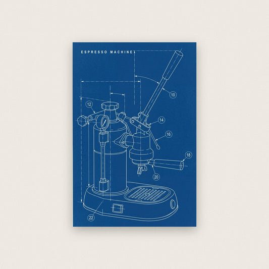 Espresso Machine Blueprint Patent Art Print