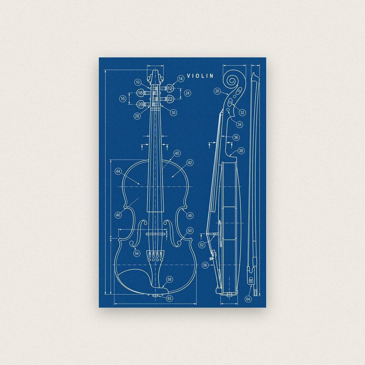 Violin Blueprint Patent Art Print