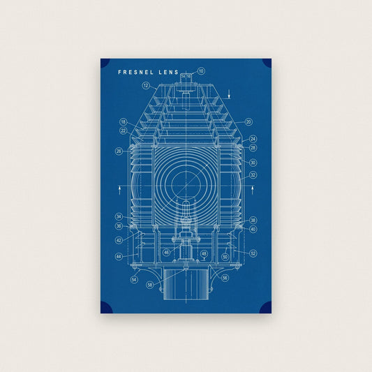 Fresnel Lens Blueprint Patent Art Print