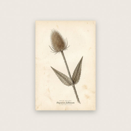Wild Teasel Herbarium Botanical Art Print