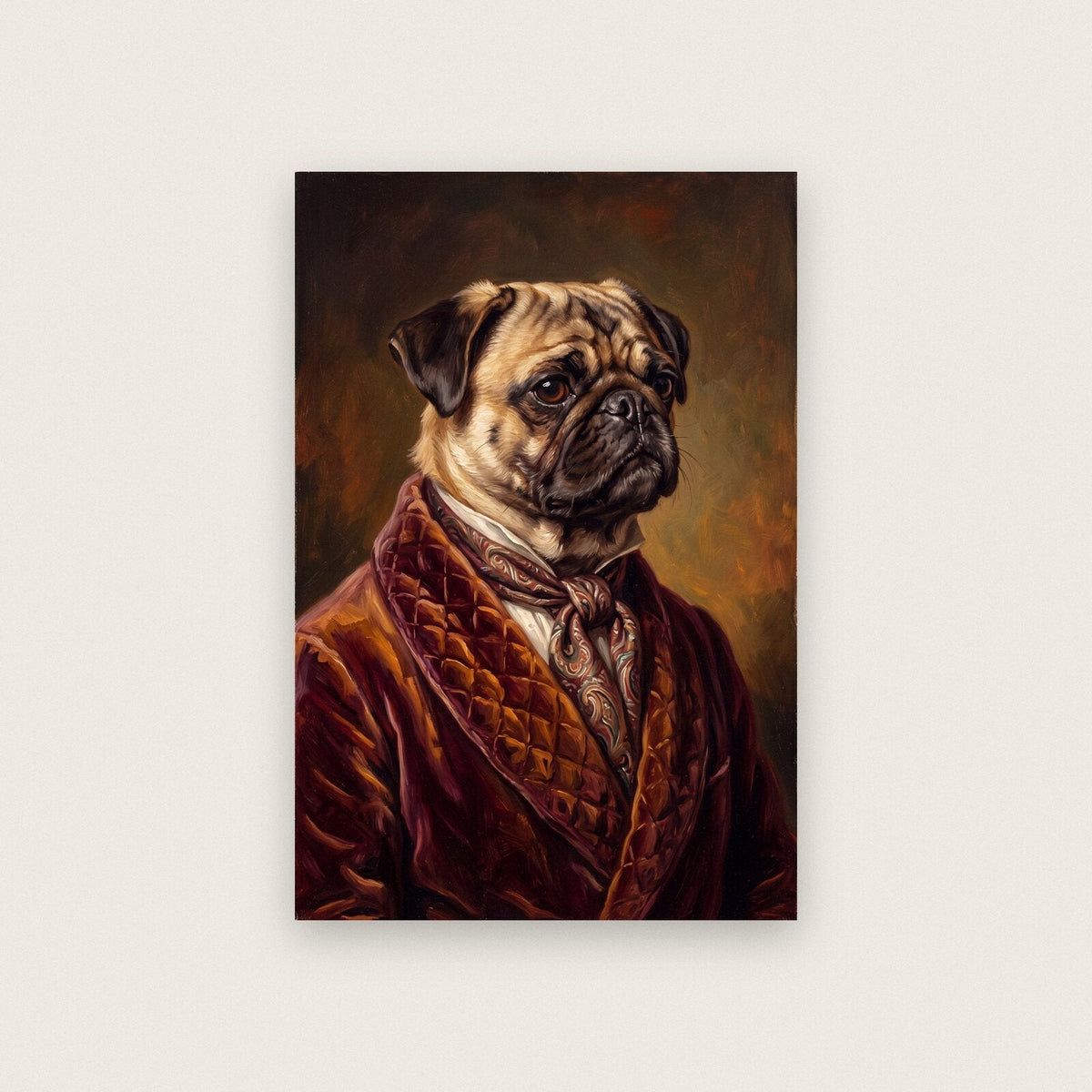 Pug The Gentry Animal Portrait Art Print