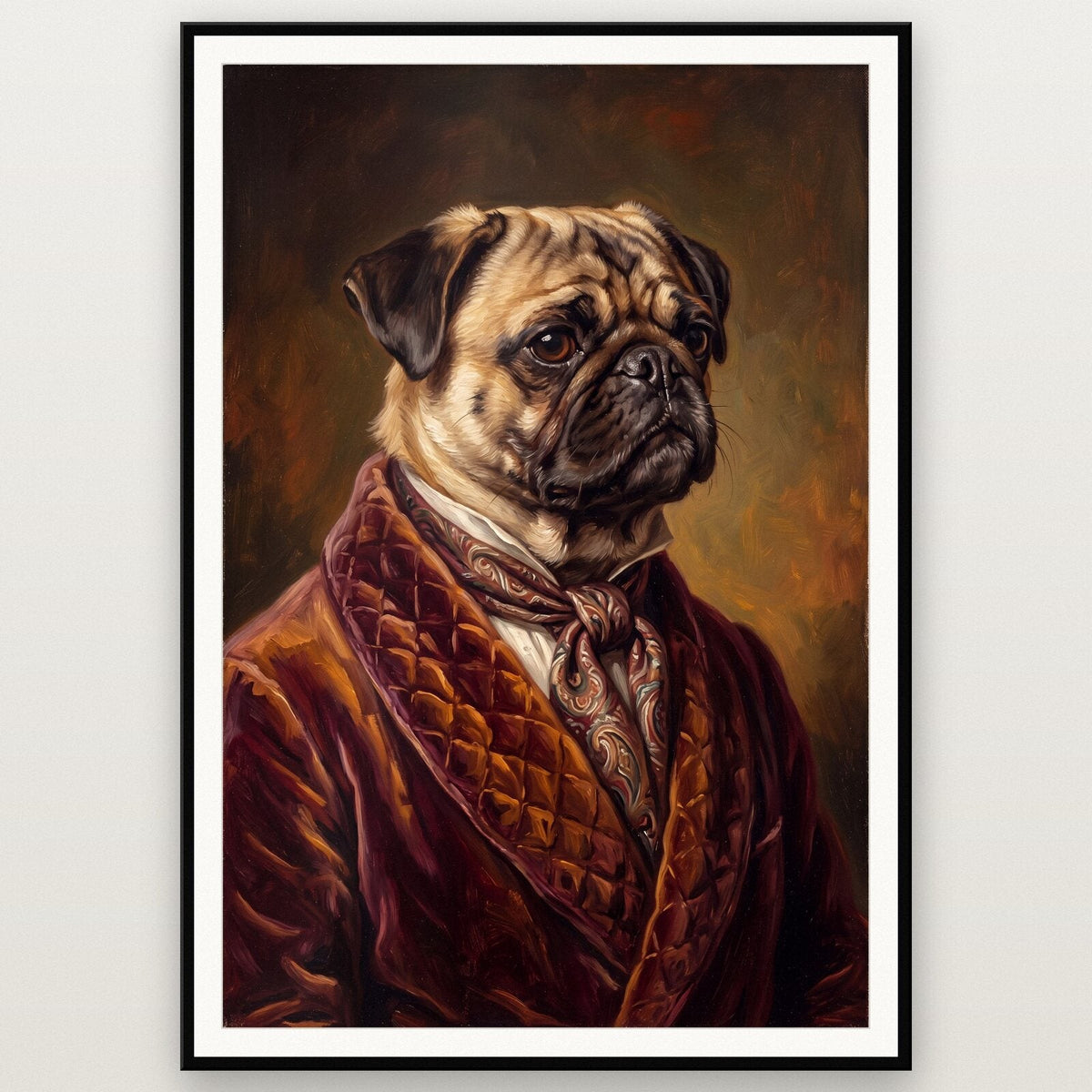 Pug The Gentry Animal Portrait Art Print