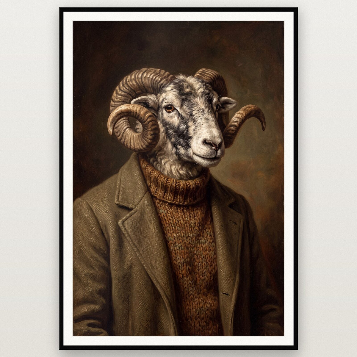 Ram The Gentry Animal Portrait Art Print