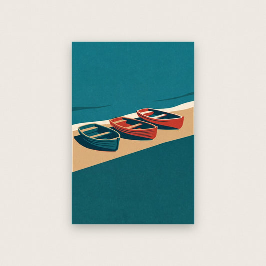 Rowboats Tide Coastal Art Print