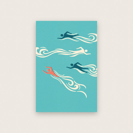 Swimmers Tide Coastal Art Print