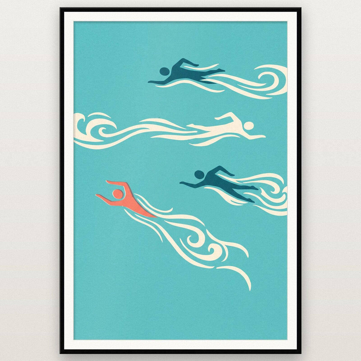 Swimmers Tide Coastal Art Print