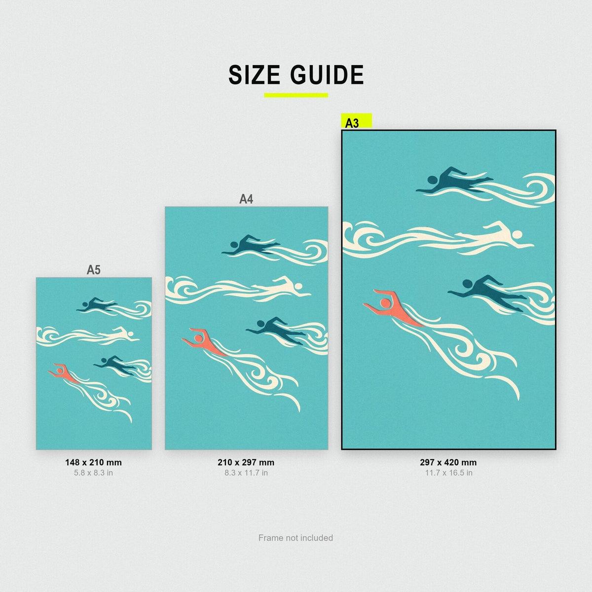 Swimmers Tide Coastal Art Print