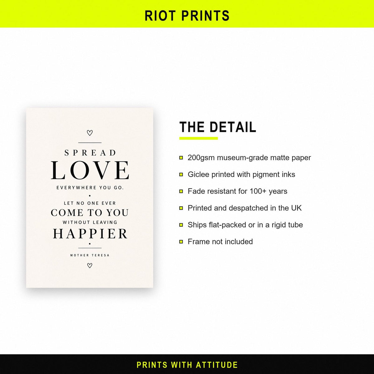 Mother Teresa Quote Print paper and printing specification