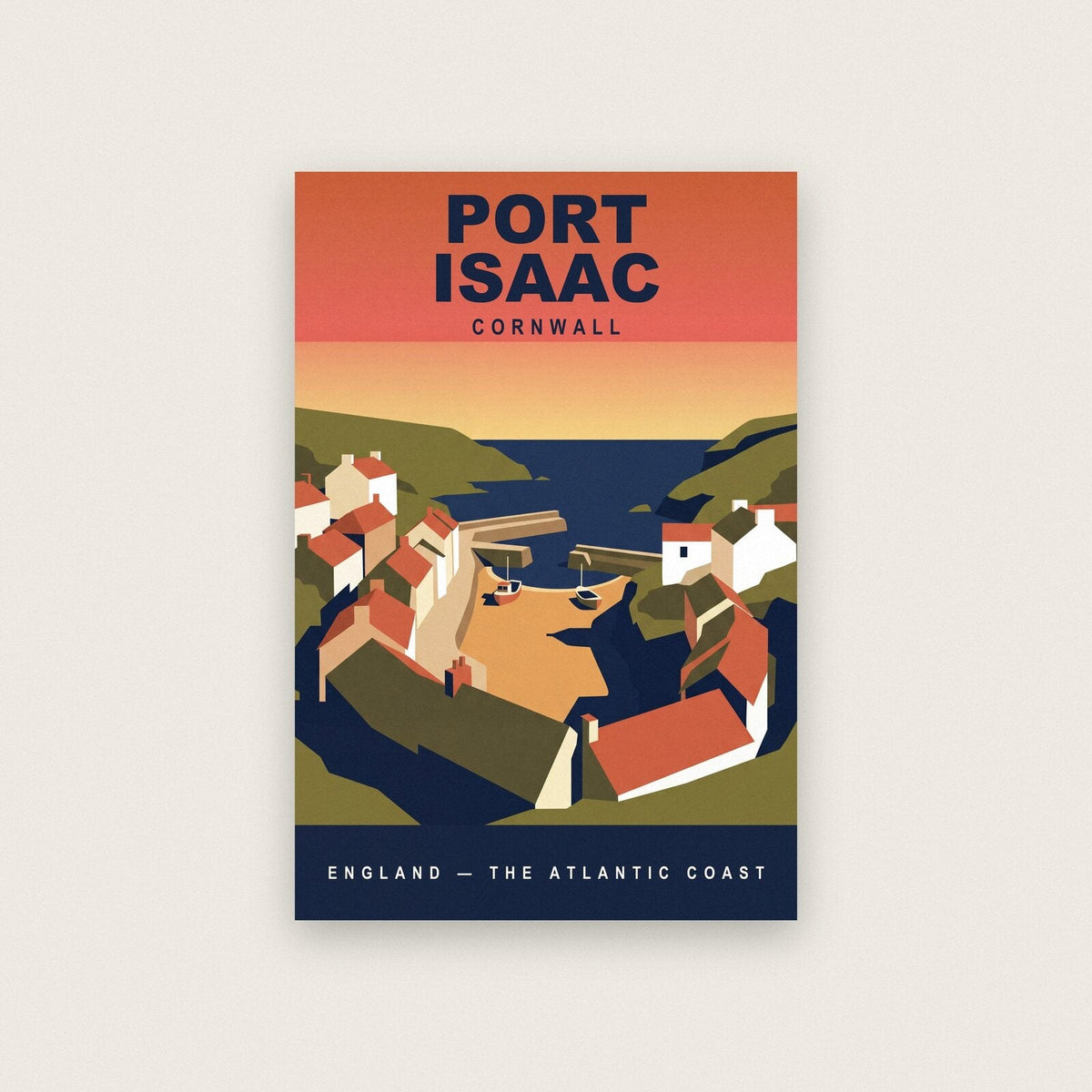 Port Isaac Cornwall Travel Poster Art Print