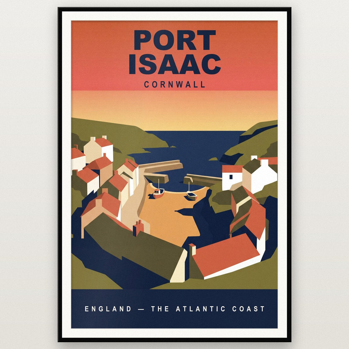 Port Isaac Cornwall Travel Poster Art Print