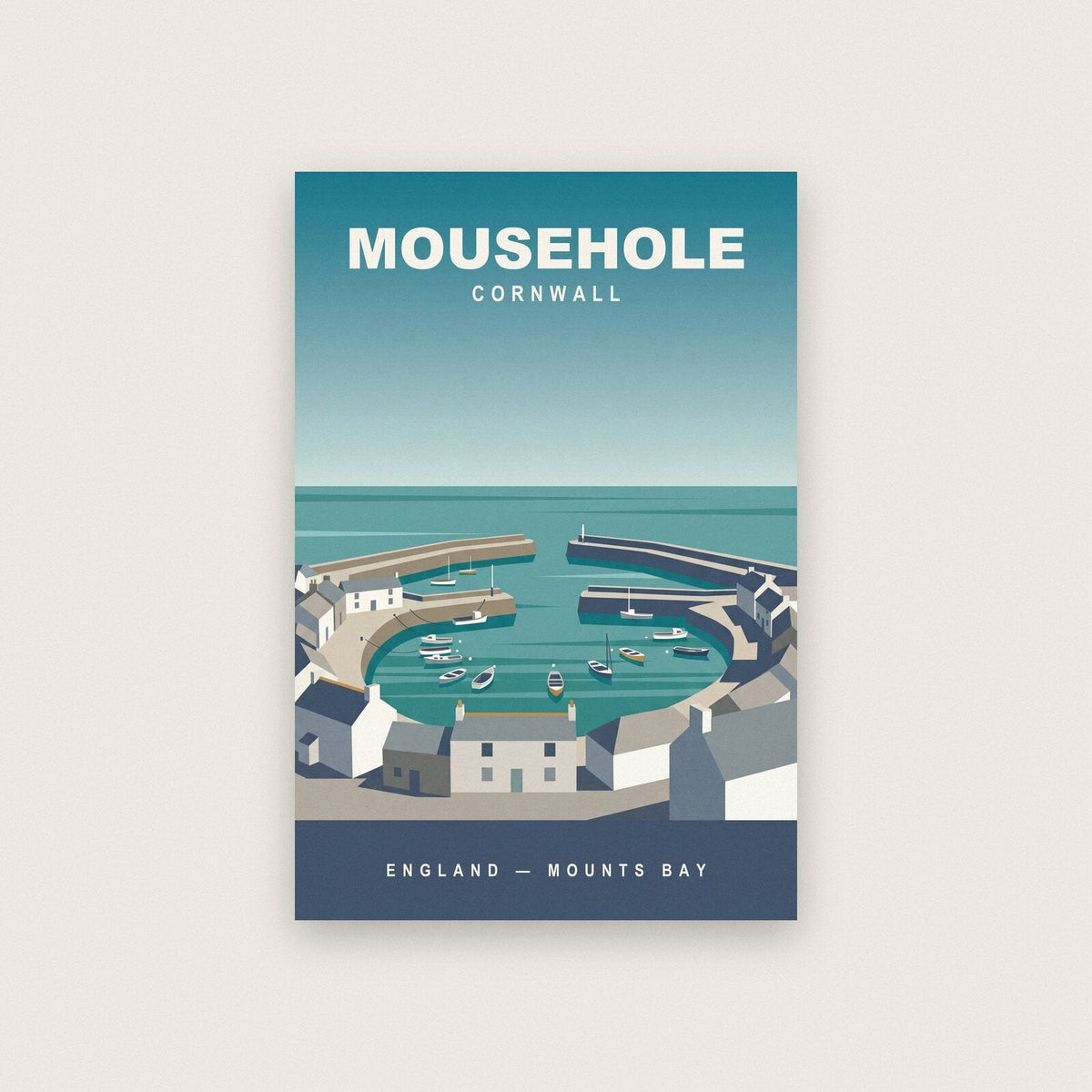 Mousehole Cornwall Travel Poster Art Print