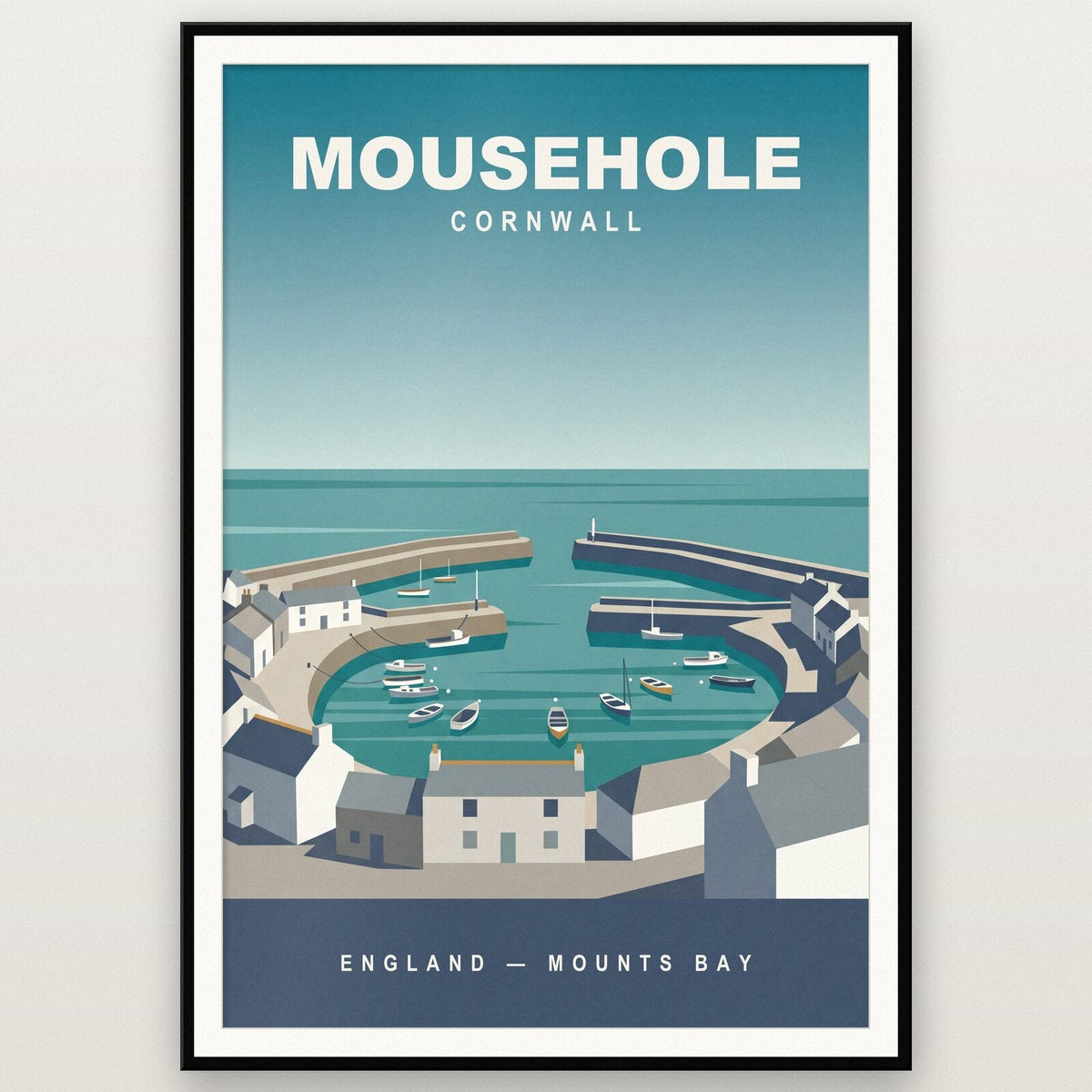 Mousehole Cornwall Travel Poster Art Print