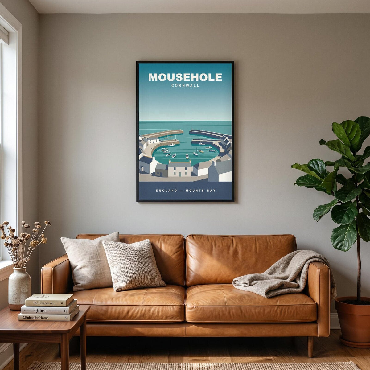 Mousehole Cornwall Travel Poster Art Print