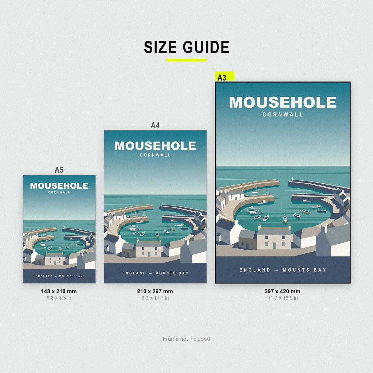 Mousehole Cornwall Travel Poster Art Print