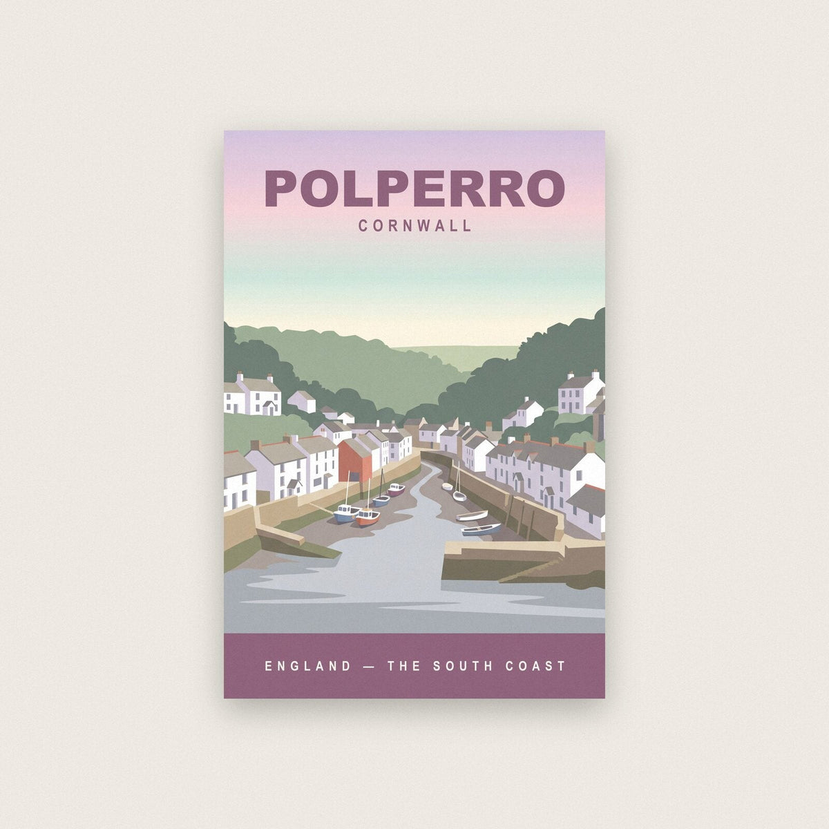 Polperro Cornwall Travel Poster Art Print