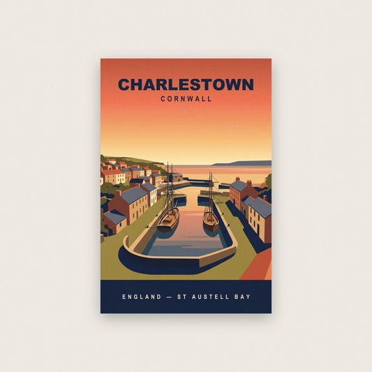 Charlestown Cornwall Travel Poster Art Print