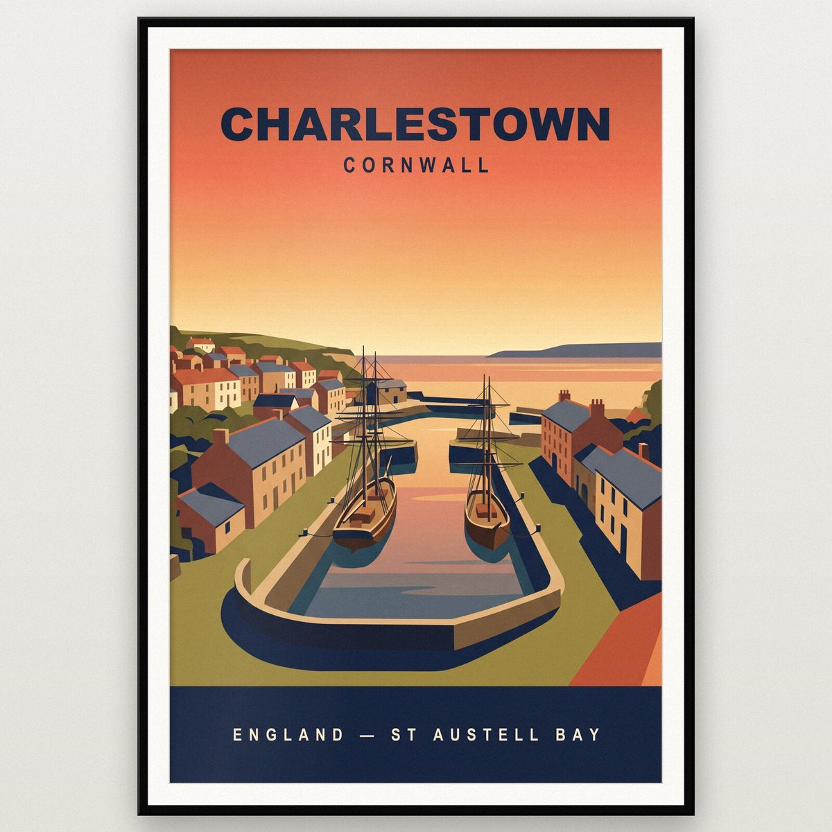 Charlestown Cornwall Travel Poster Art Print