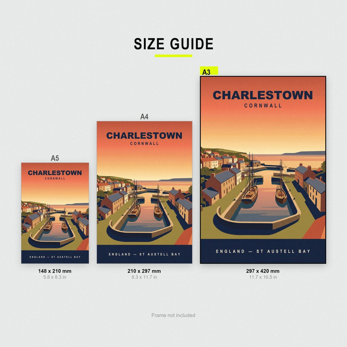 Charlestown Cornwall Travel Poster Art Print