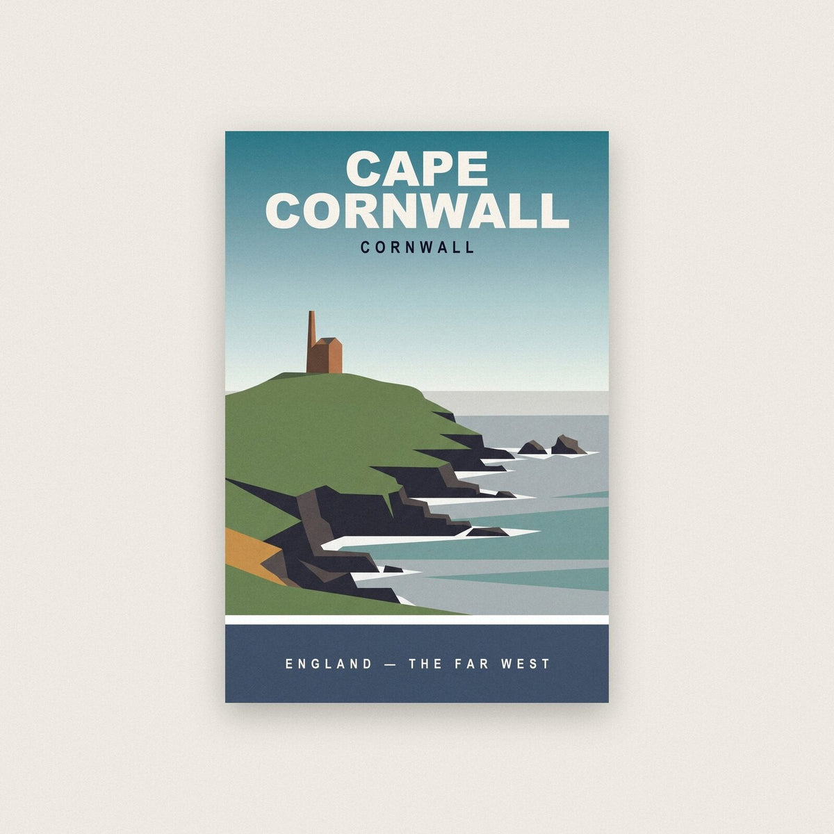 Cape Cornwall Travel Poster Art Print