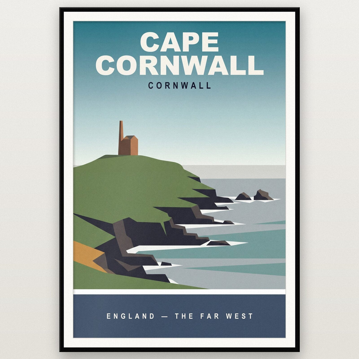 Cape Cornwall Travel Poster Art Print