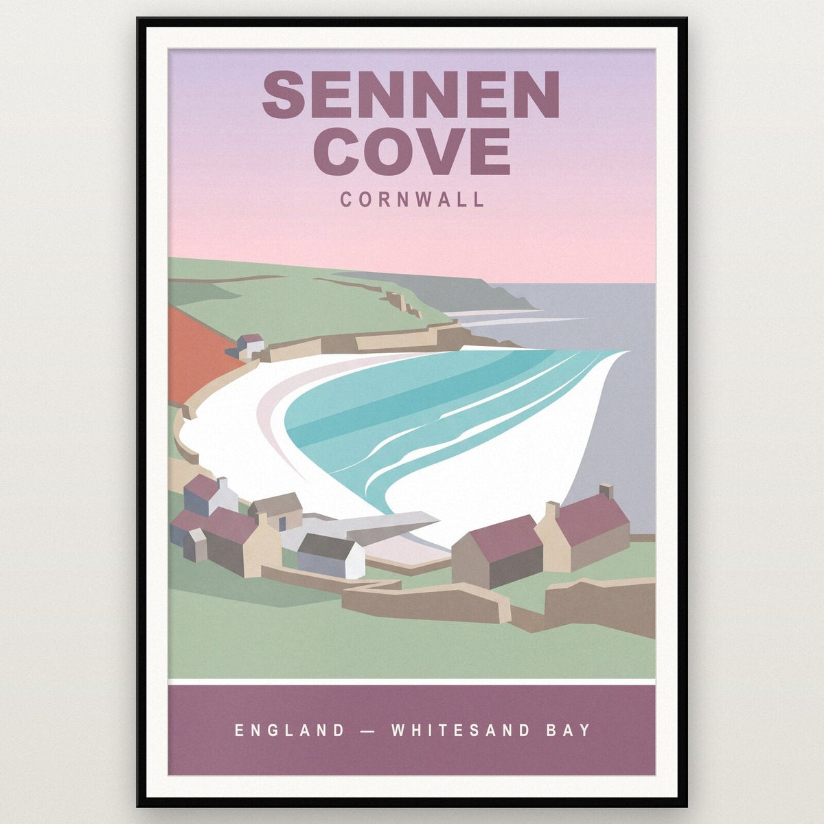 Sennen Cove Cornwall Travel Poster Art Print