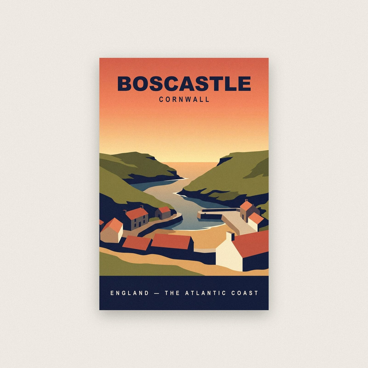 Boscastle Cornwall Travel Poster Art Print