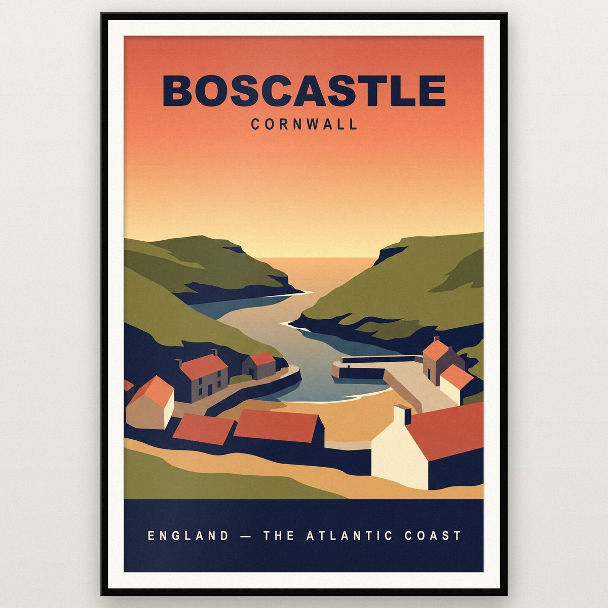 Boscastle Cornwall Travel Poster Art Print