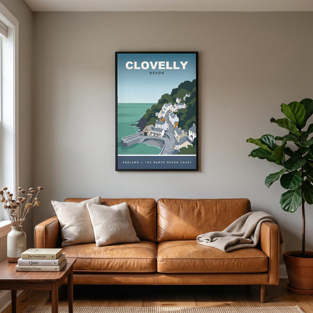Clovelly Devon Travel Poster Art Print