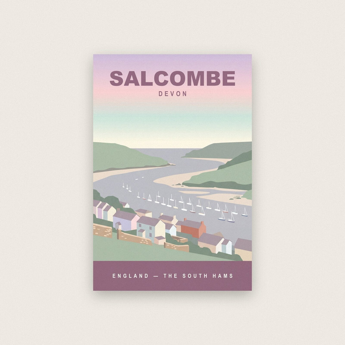 Salcombe Devon Travel Poster Art Print
