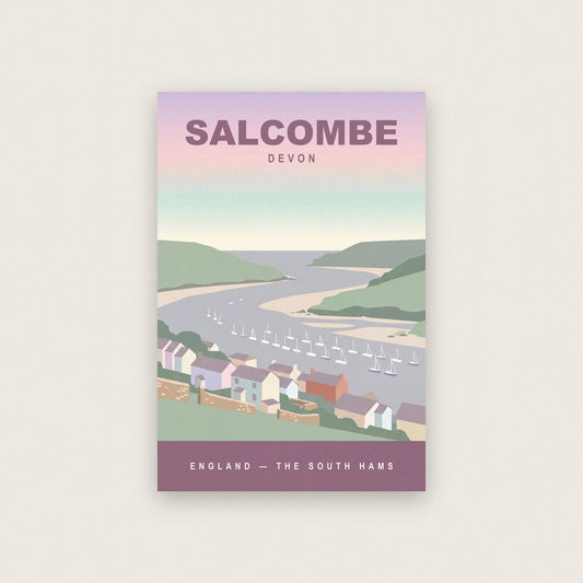 Salcombe Devon Travel Poster Art Print