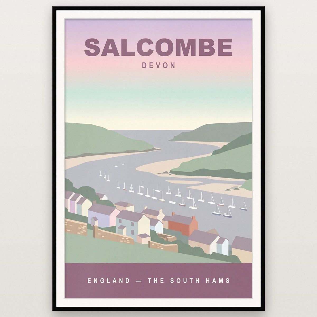 Salcombe Devon Travel Poster Art Print