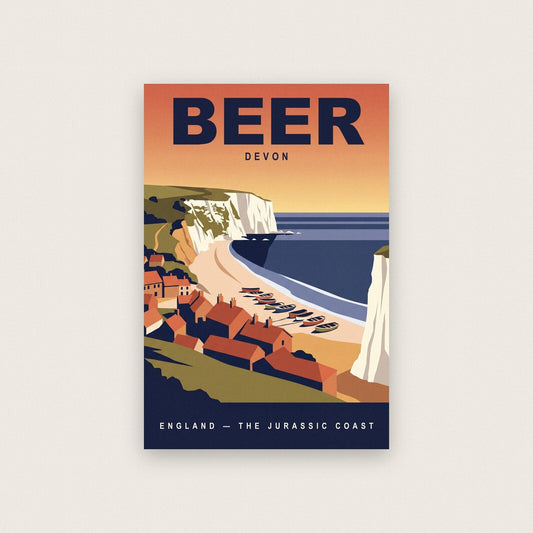 Beer Devon Travel Poster Art Print