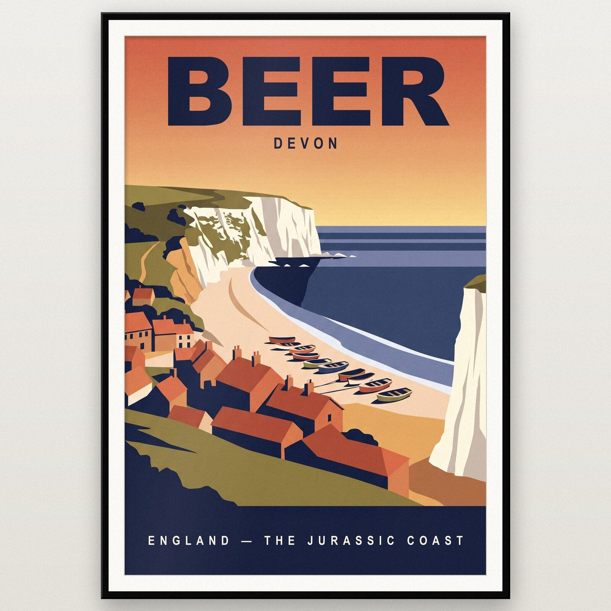 Beer Devon Travel Poster Art Print