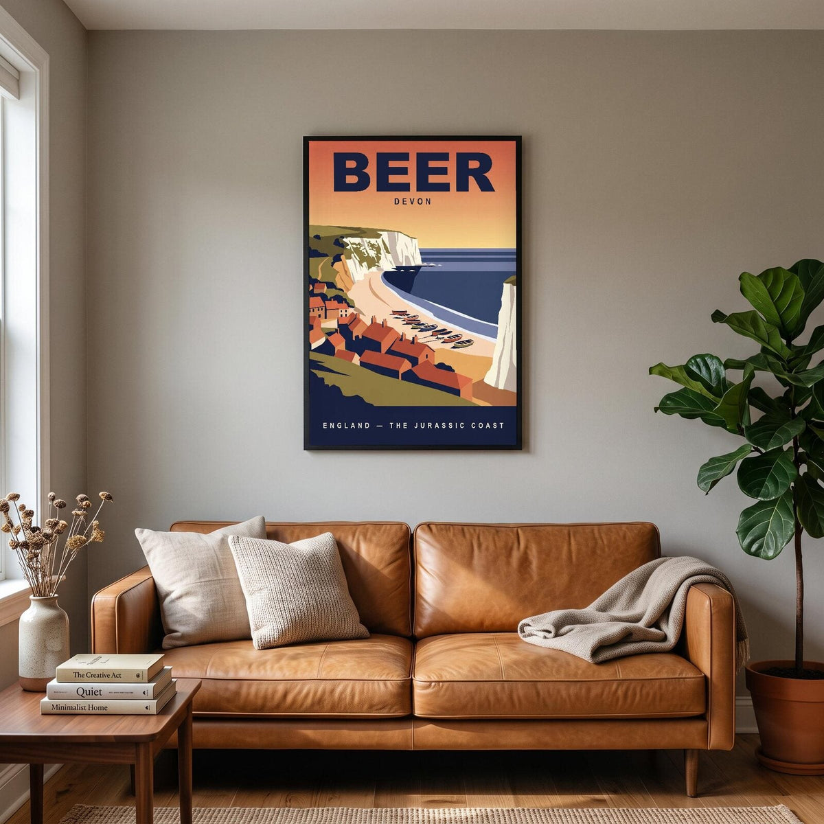 Beer Devon Travel Poster Art Print