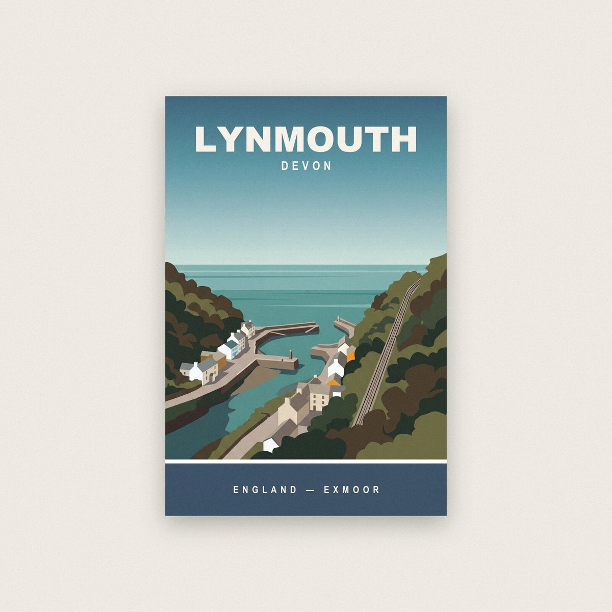Lynmouth Devon Travel Poster Art Print