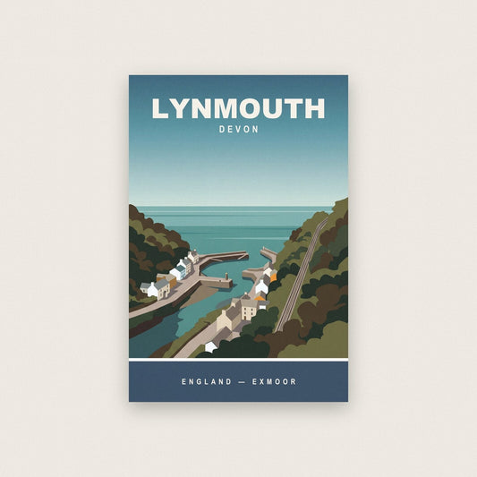 Lynmouth Devon Travel Poster Art Print