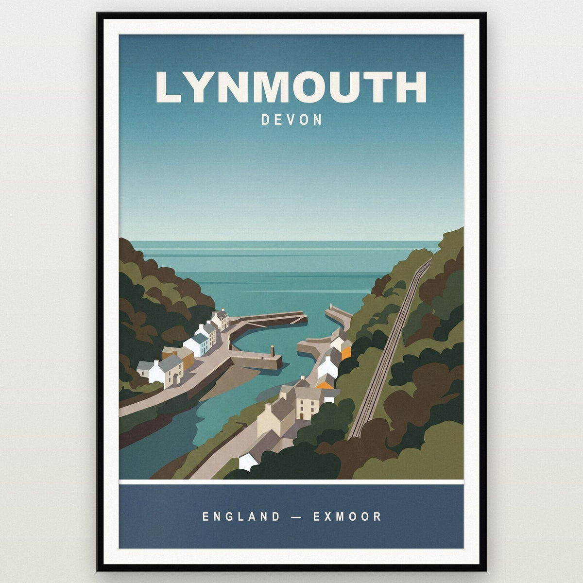 Lynmouth Devon Travel Poster Art Print