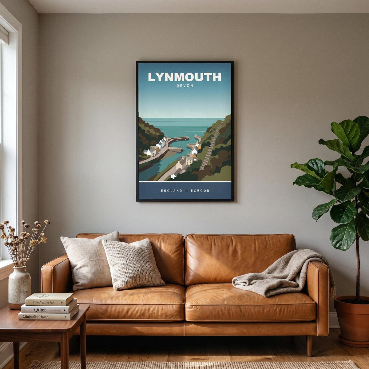 Lynmouth Devon Travel Poster Art Print