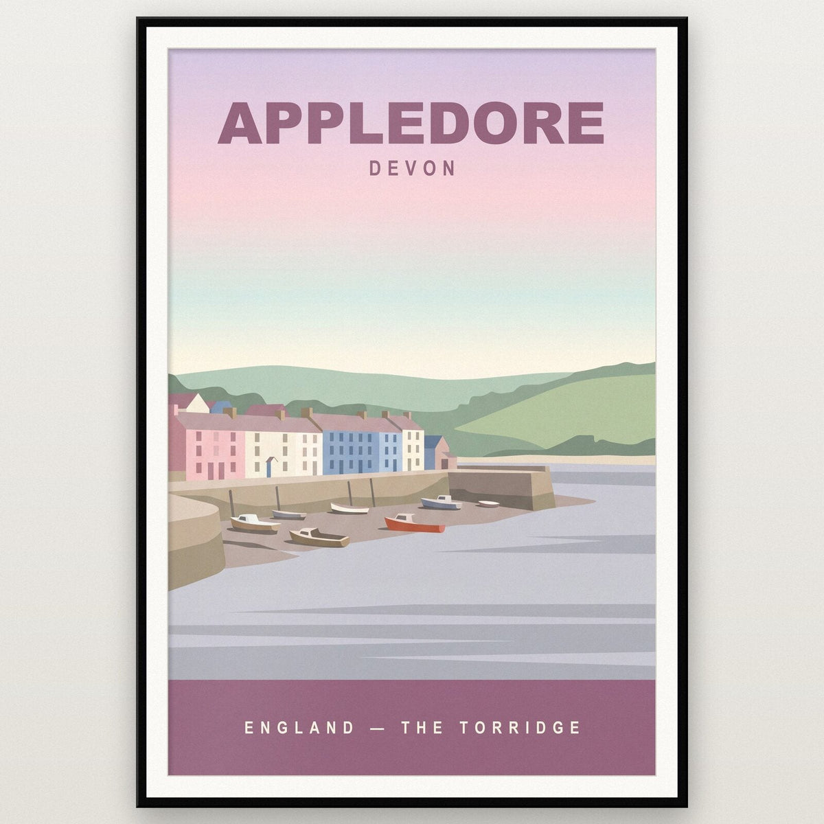 Appledore Devon Travel Poster Art Print