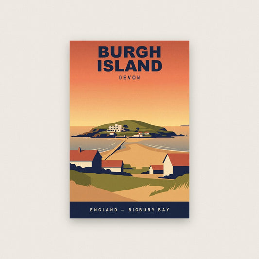 Burgh Island Devon Travel Poster Art Print
