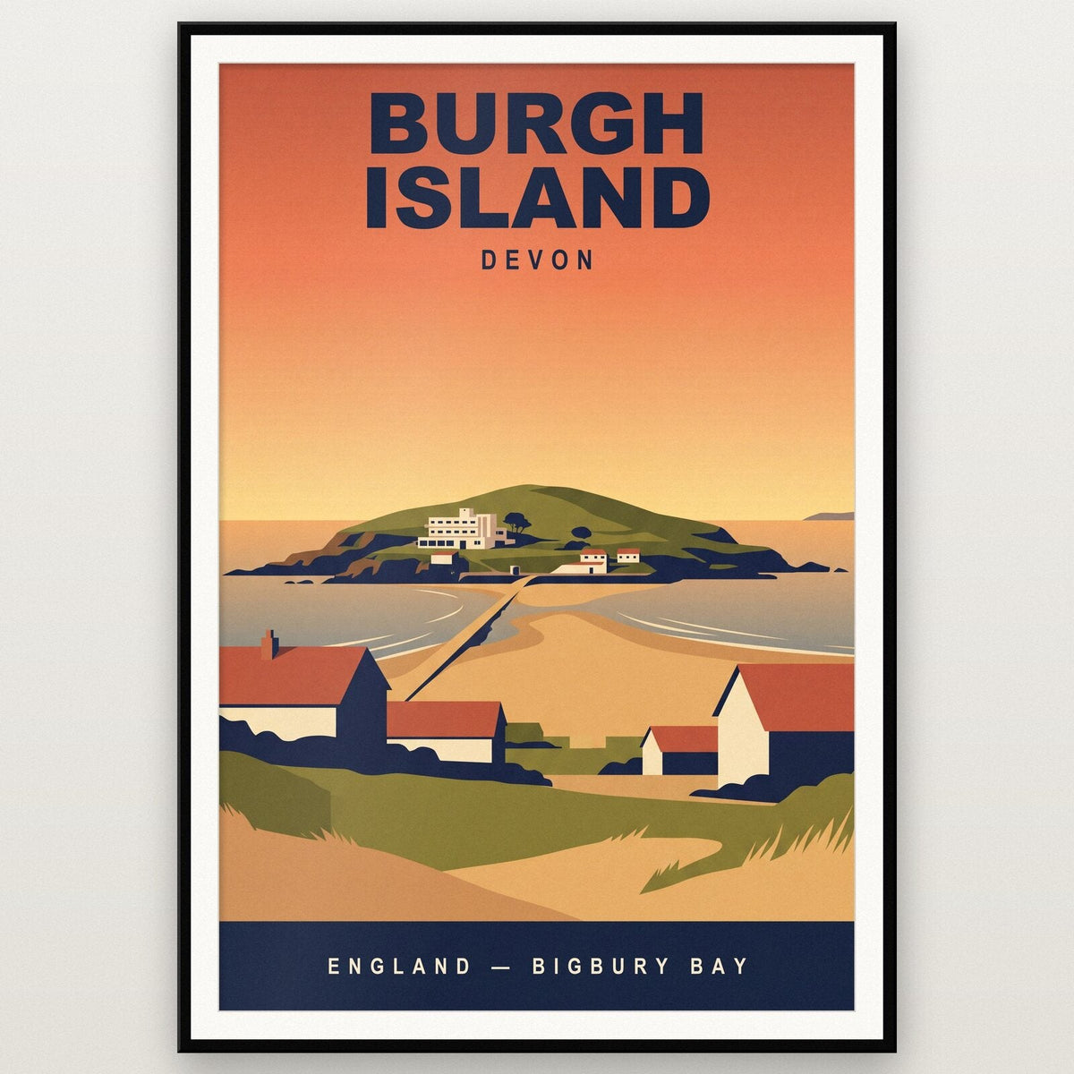 Burgh Island Devon Travel Poster Art Print