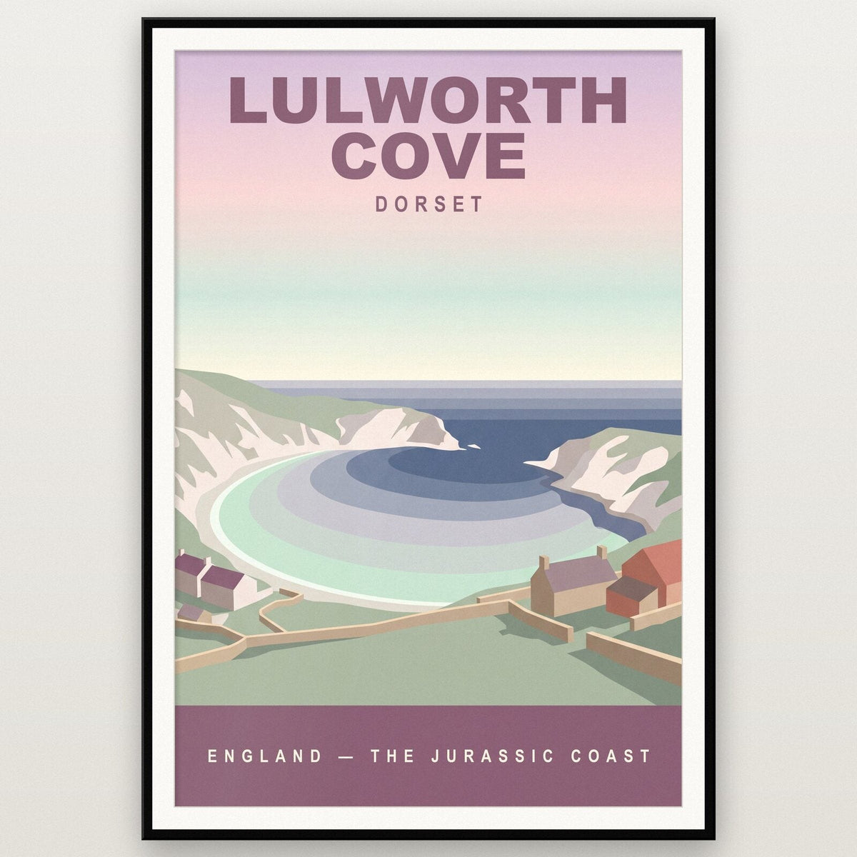 Lulworth Cove Dorset Travel Poster Art Print