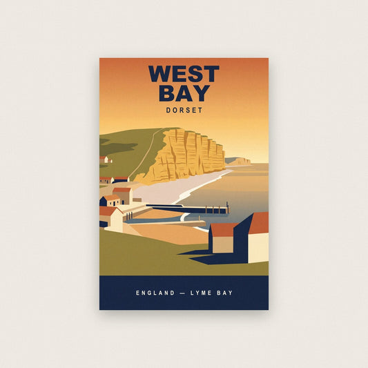 West Bay Dorset Travel Poster Art Print