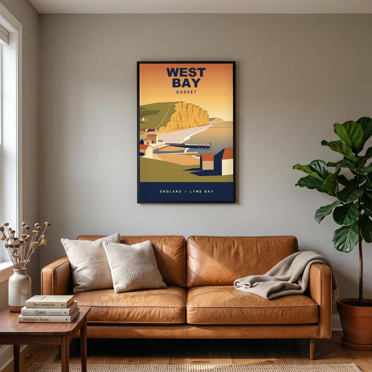West Bay Dorset Travel Poster Art Print