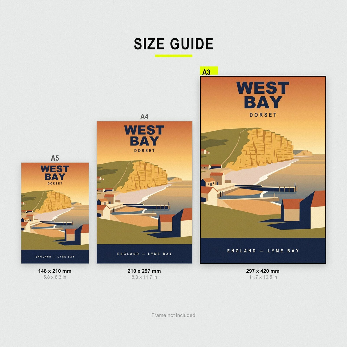 West Bay Dorset Travel Poster Art Print