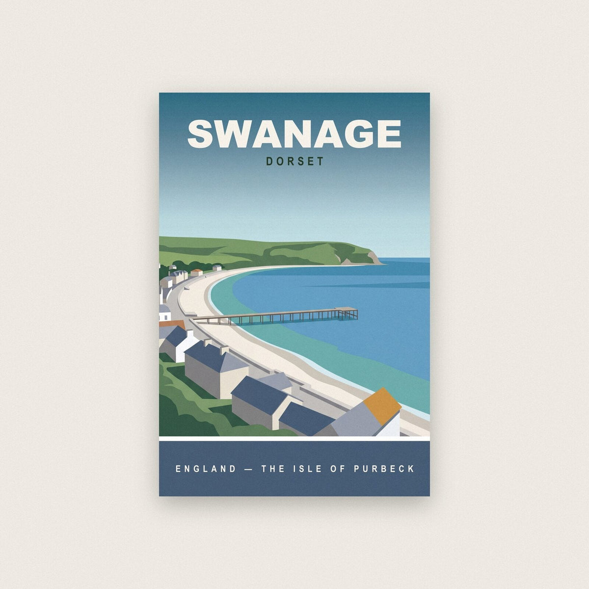 Swanage Dorset Travel Poster Art Print