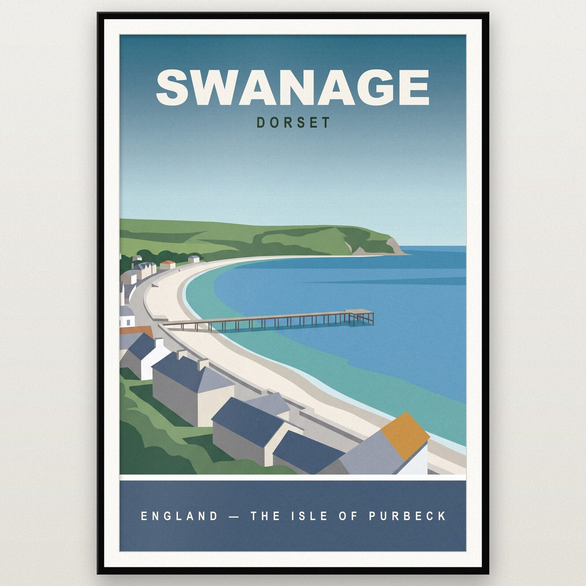 Swanage Dorset Travel Poster Art Print