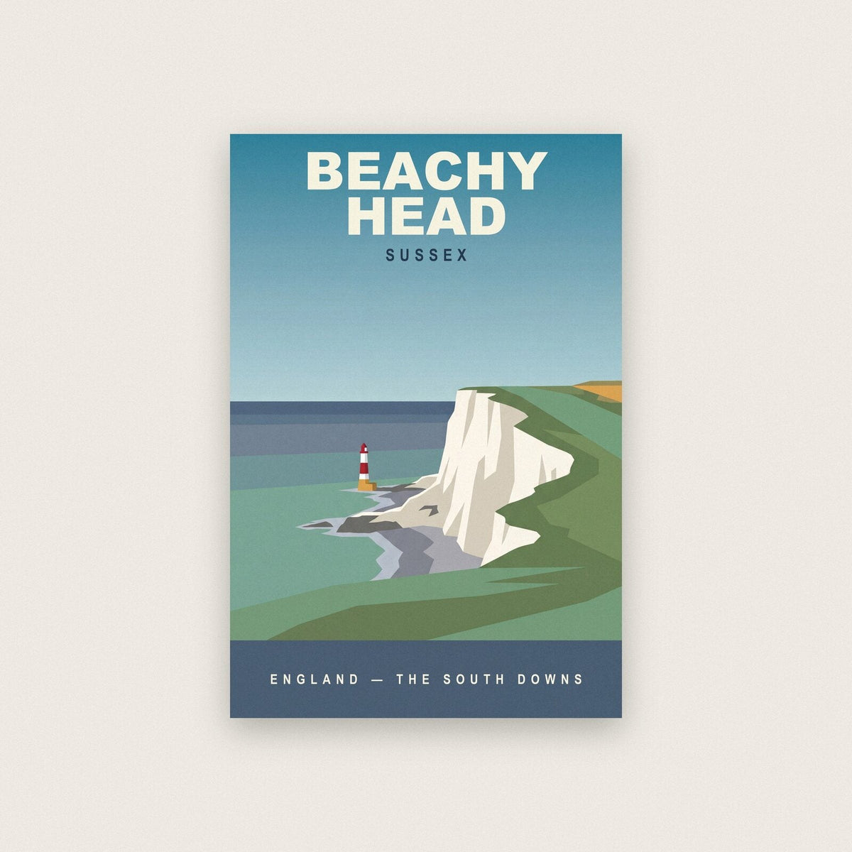 Beachy Head Sussex Travel Poster Art Print